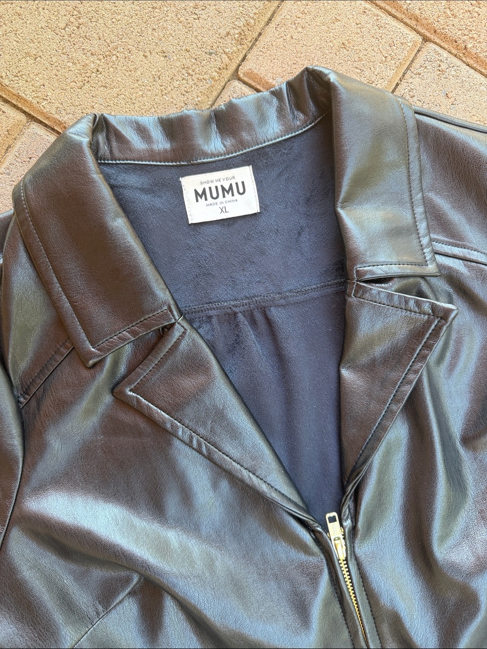 Show Me Your MuMu Black Faux Leather Belted Short Dress - Picture 3 of 5